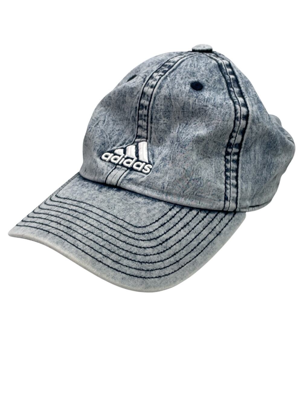 Adidas Saturday Plus Washed-Grey Strapback Denim Baseball Cap Hat One Size